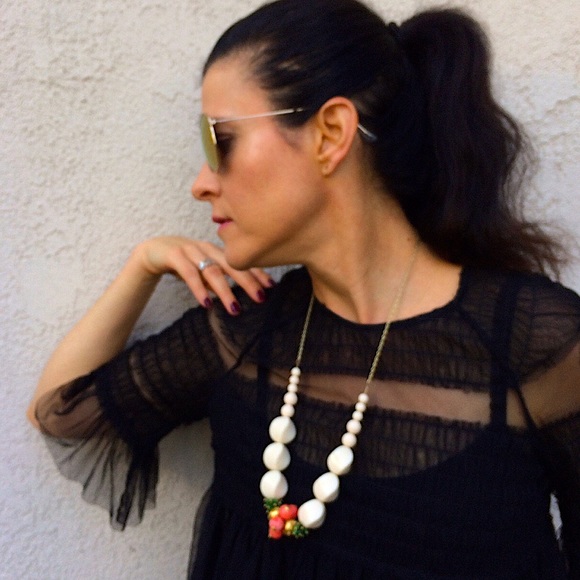 Zara Tops - ZARA Black Tulle Smocked Ballerina Top Small